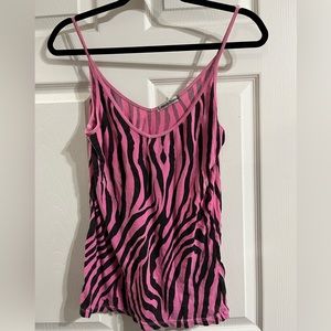 Y2k Pink Zebra print cami L